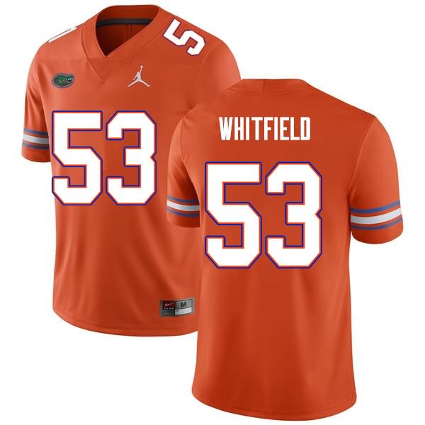 NCAA Florida Gators Chase Whitfield Men's #53 Nike Orange Stitched Authentic College Football Jersey JIQ3864BP